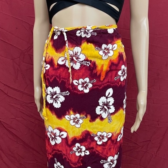 Koko Knot Beach Tropical Polynesian Sarong coverup OSFM - Picture 2 of 3